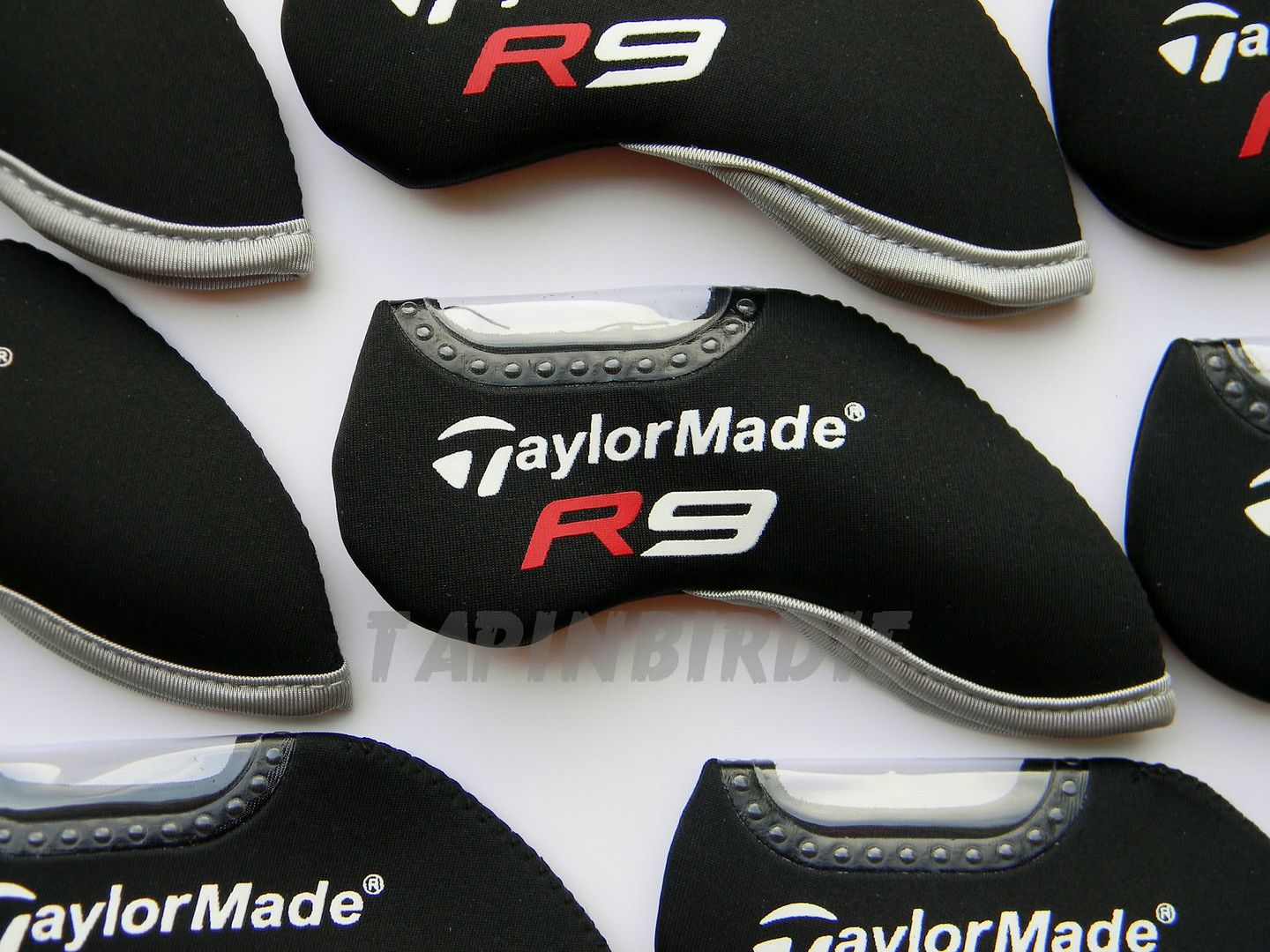 10 TaylorMade R9 Iron Headcovers Black Neoprene Golf Covers Fit R11 R9